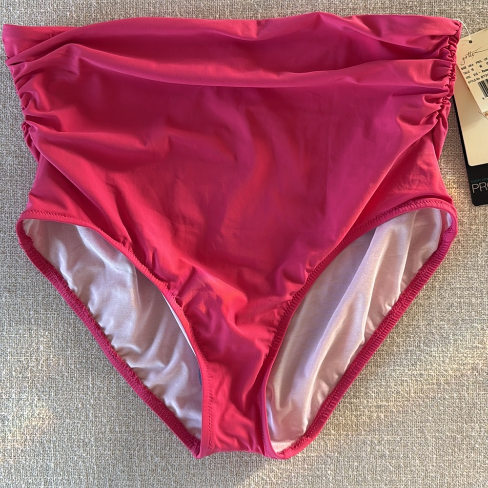 Gottex Profile High Waist Swim Bottom USA Color is “Rose” NWT Size 16 UPF